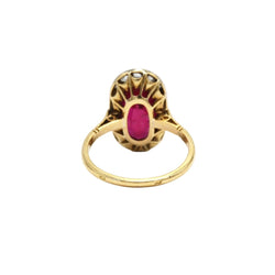 Bague Entourage en or jaune, or blanc, rubis et diamants - Castafiore