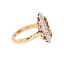 Bague Entourage en or jaune, platine, andalousite et diamants - Castafiore