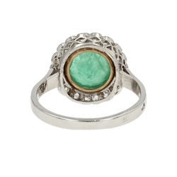 Bague Entourage en or jaune, platine, émeraude et diamants - Castafiore