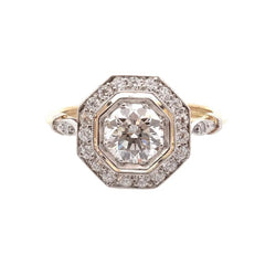 Bague Entourage en or jaune, platine et diamants - Castafiore
