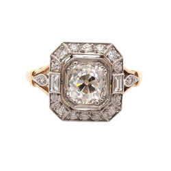 Bague Entourage en or jaune, platine et diamants - Castafiore