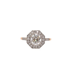 Bague Entourage en or jaune, platine et diamants - Castafiore