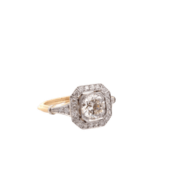 Bague Entourage en or jaune, platine et diamants - Castafiore