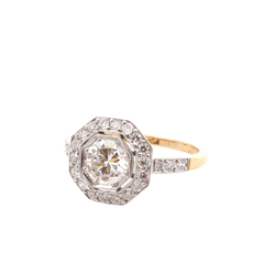 Bague Entourage en or jaune, platine et diamants - Castafiore