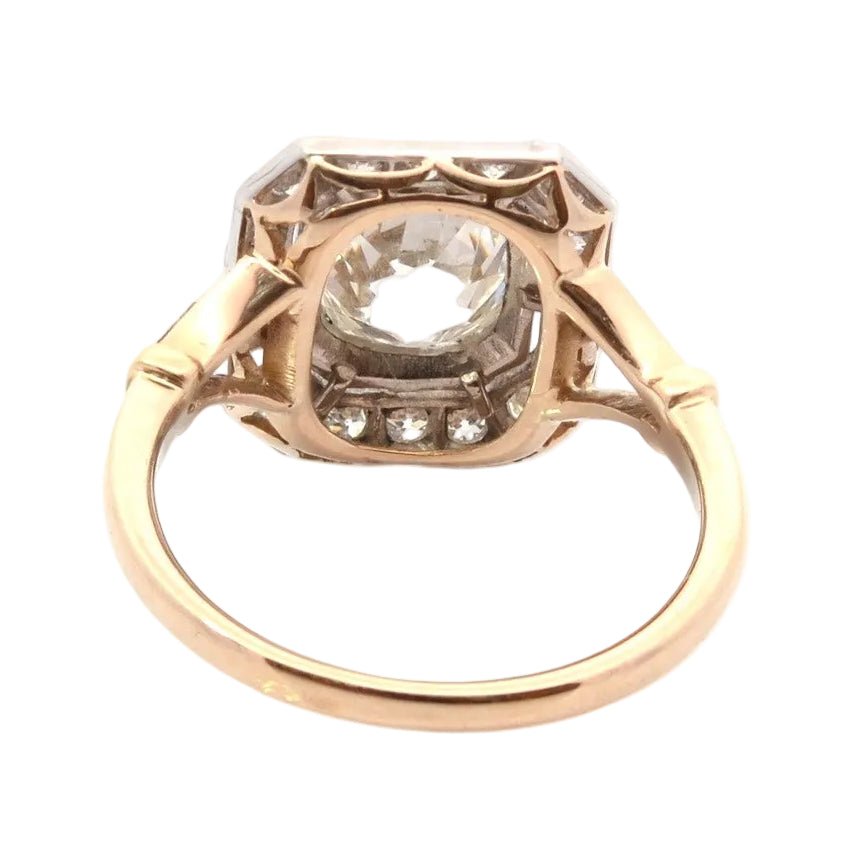 Bague Entourage en or jaune, platine et diamants - Castafiore