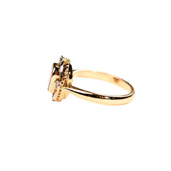 Bague Entourage en or jaune, platine, grenat et diamants - Castafiore