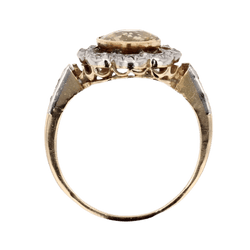 Bague Entourage en or jaune, platine, saphir et diamants - Castafiore