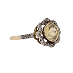 Bague Entourage en or jaune, platine, saphir et diamants - Castafiore