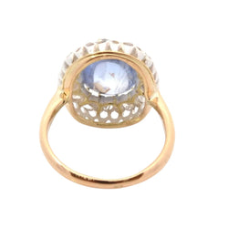 Bague Entourage en or jaune, platine, saphir et diamants - Castafiore