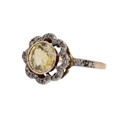 Bague Entourage en or jaune, platine, saphir et diamants - Castafiore