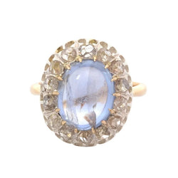 Bague Entourage en or jaune, platine, saphir et diamants - Castafiore