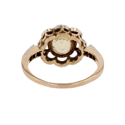 Bague Entourage en or jaune, platine, saphir et diamants - Castafiore