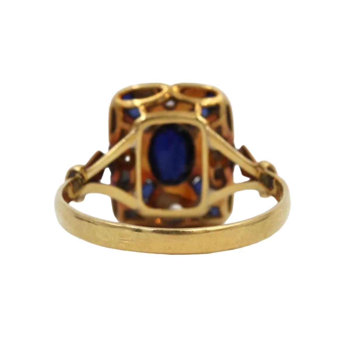 Bague Entourage en or jaune, platine, saphirs et diamants - Castafiore
