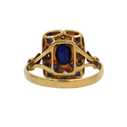 Bague Entourage en or jaune, platine, saphirs et diamants - Castafiore