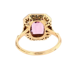 Bague Entourage en or jaune, platine, spinelle et diamants - Castafiore