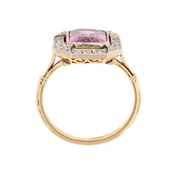 Bague Entourage en or jaune, platine, spinelle et diamants - Castafiore
