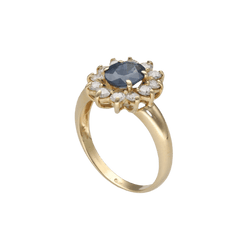 Bague Entourage en or jaune, saphir et diamants - Castafiore