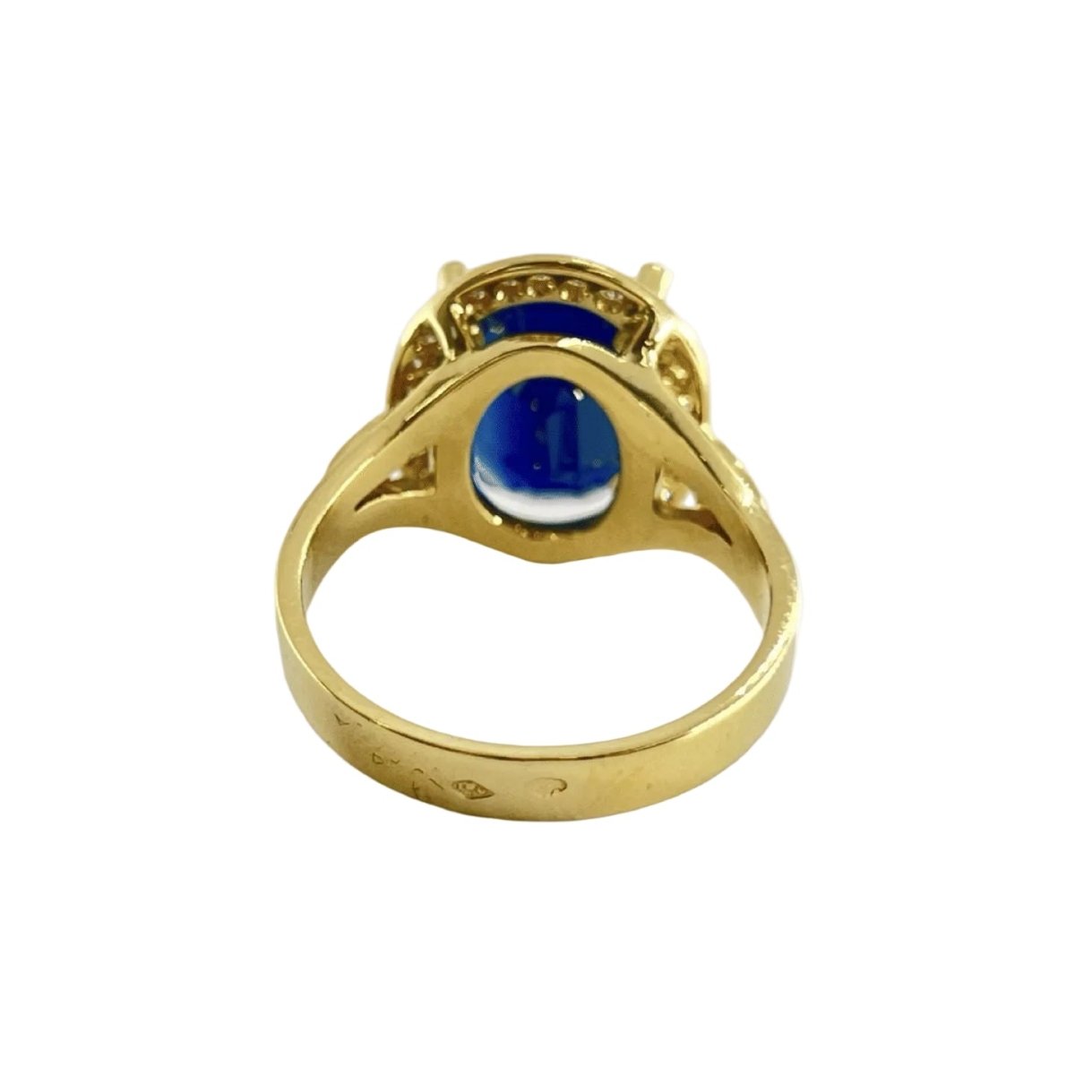 Bague Entourage en or jaune, saphir et diamants - Castafiore