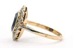 Bague Entourage en or jaune, saphir et diamants - Castafiore