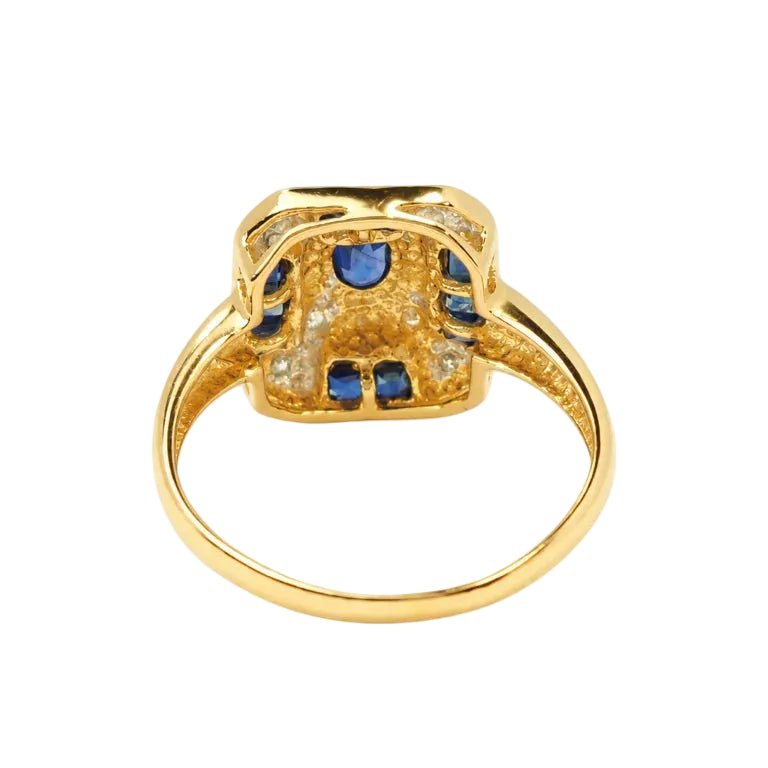Bague Entourage en or jaune, saphirs et diamants - Castafiore