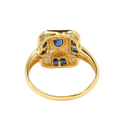 Bague Entourage en or jaune, saphirs et diamants - Castafiore