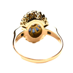 Bague Entourage en or jaune, saphirs et diamants - Castafiore