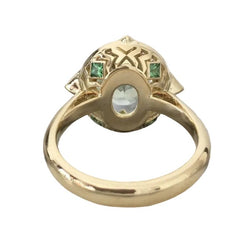 Bague Entourage en or jaune, tourmaline, tsavorites et diamants - Castafiore