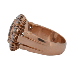 Bague Entourage en or rose et diamants - Castafiore