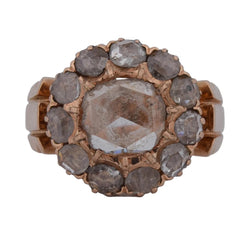 Bague Entourage en or rose et diamants - Castafiore