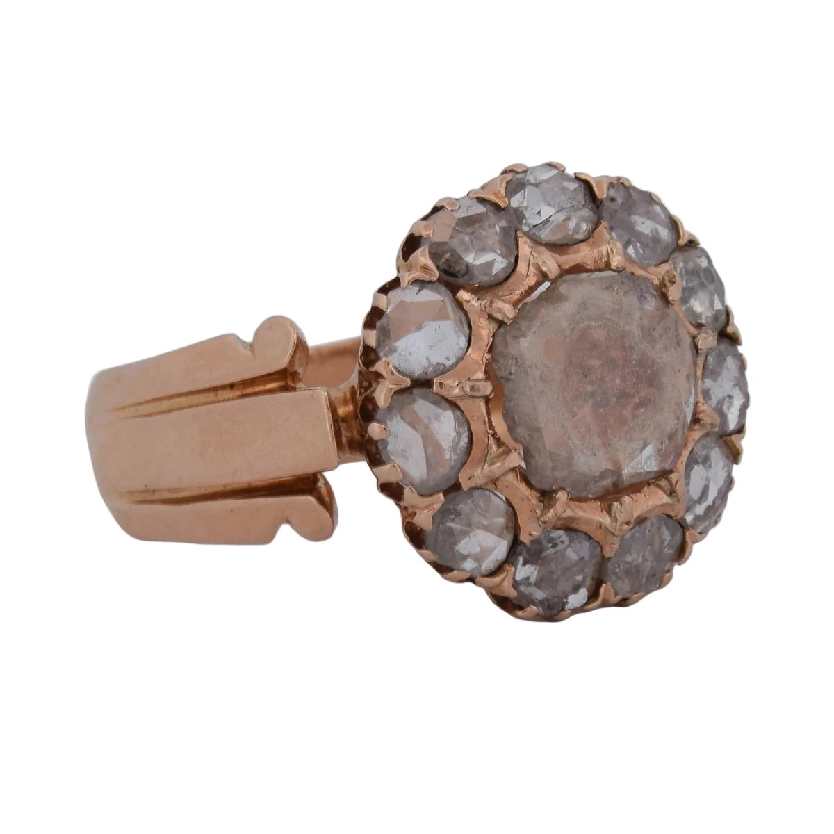 Bague Entourage en or rose et diamants - Castafiore