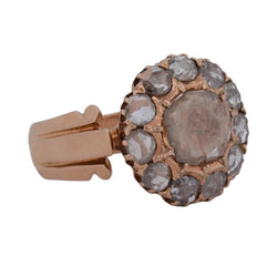 Bague Entourage en or rose et diamants - Castafiore