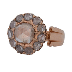 Bague Entourage en or rose et diamants - Castafiore
