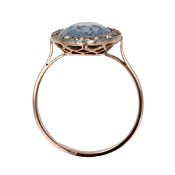 Bague Entourage en or rose, platine, saphir et diamants - Castafiore