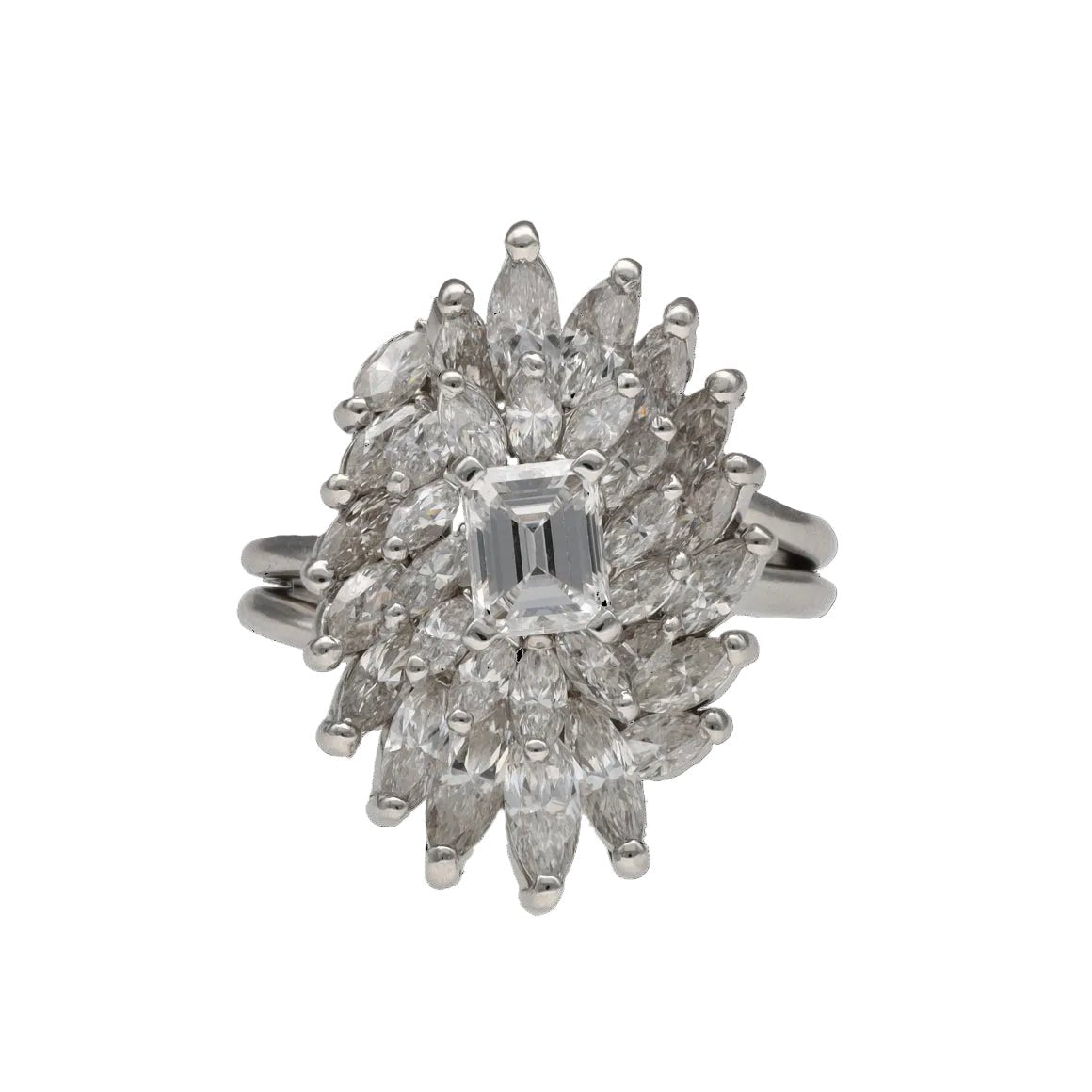 Bague Entourage en platine et diamant - Castafiore