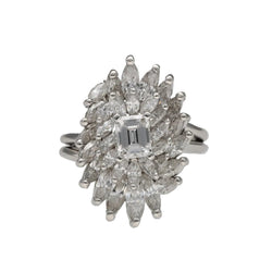 Bague Entourage en platine et diamant - Castafiore