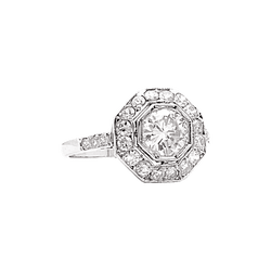 Bague Entourage en platine et diamants - Castafiore