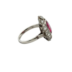 Bague Entourage en platine, rubellite et diamants - Castafiore