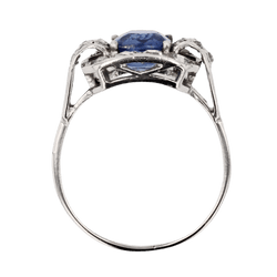 Bague Entourage en platine, saphir et diamants - Castafiore
