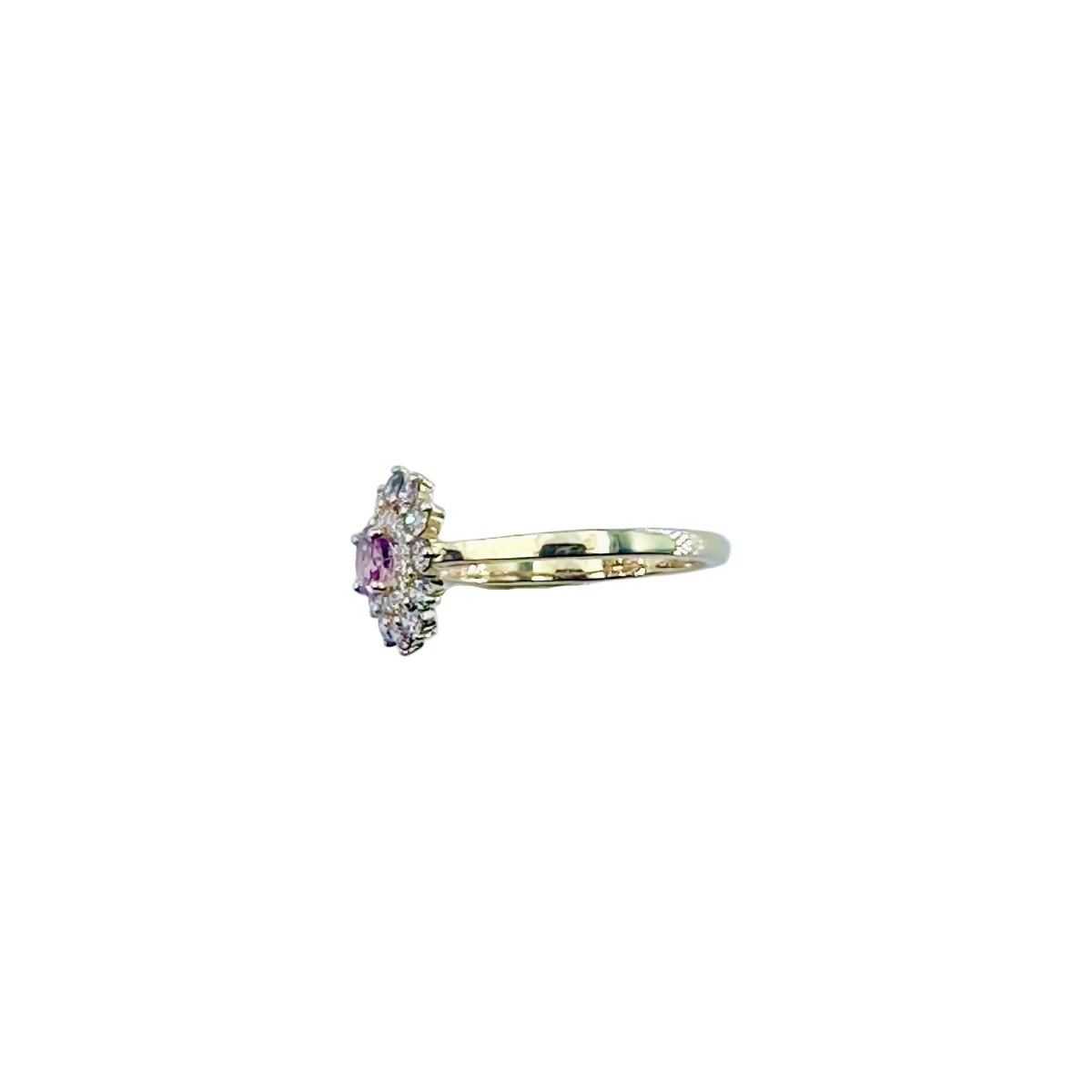 Bague Entourage GEMMYO "Lefkos Camaïeux" en or jaune, tourmaline et diamants - Castafiore