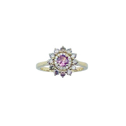 Bague Entourage GEMMYO "Lefkos Camaïeux" en or jaune, tourmaline et diamants - Castafiore