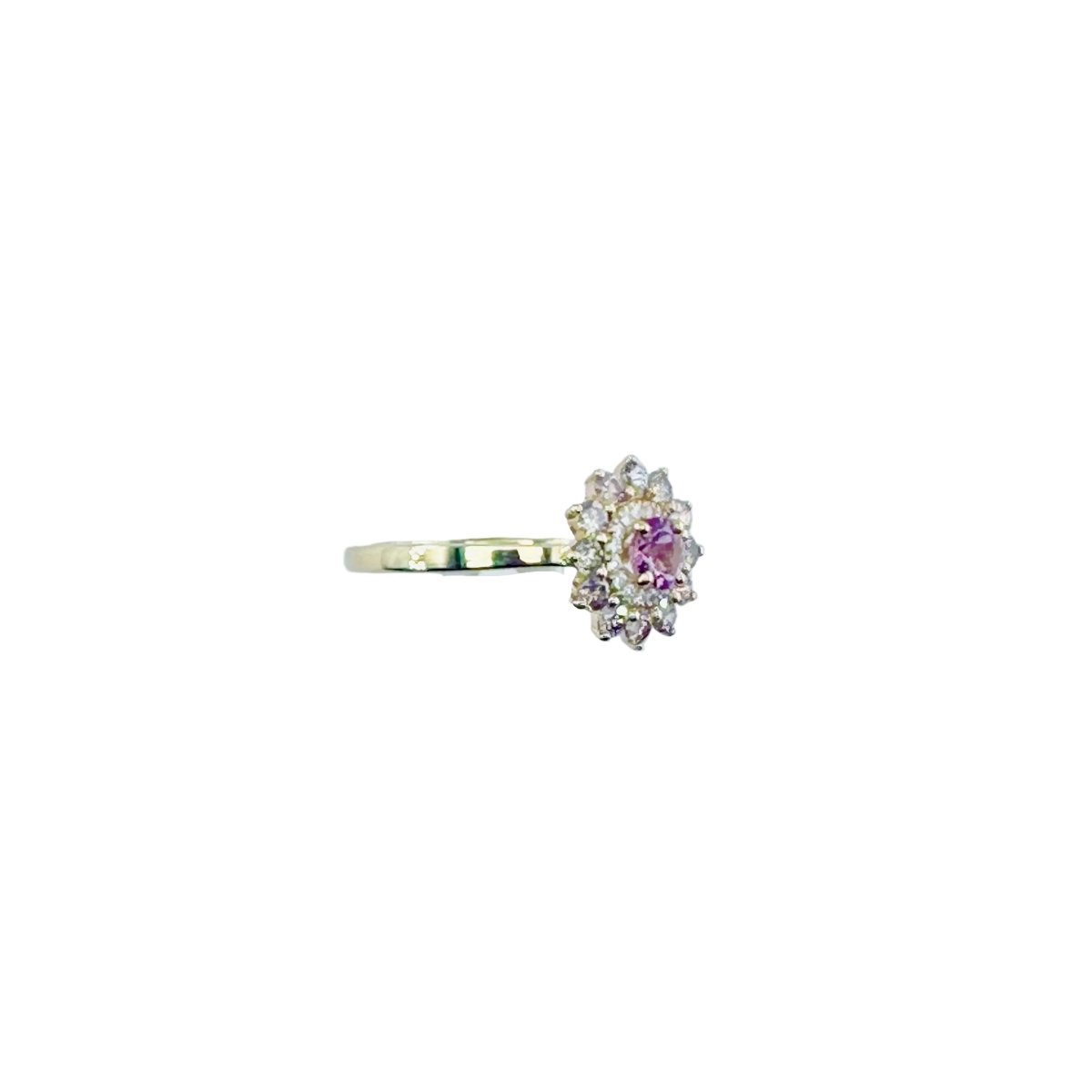 Bague Entourage GEMMYO "Lefkos Camaïeux" en or jaune, tourmaline et diamants - Castafiore