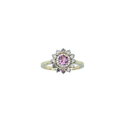 Bague Entourage GEMMYO "Lefkos Camaïeux" en or jaune, tourmaline et diamants - Castafiore