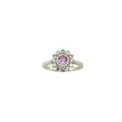 Bague Entourage GEMMYO "Lefkos Camaïeux" en or jaune, tourmaline et diamants - Castafiore