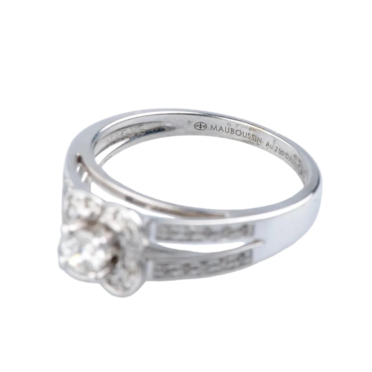 Bague Entourage MAUBOUSSIN "Moi aime toi" en or blanc et diamants - Castafiore