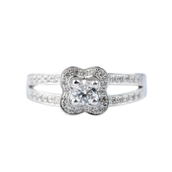 Bague Entourage MAUBOUSSIN "Moi aime toi" en or blanc et diamants - Castafiore