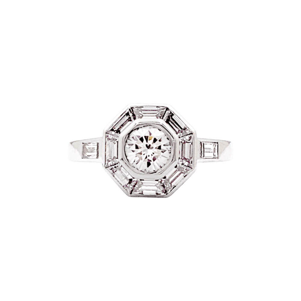 Bague Entourage MELLERIO en platine et diamants - Castafiore