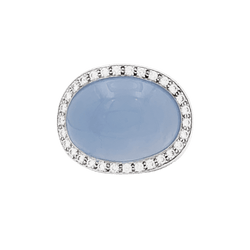 Bague Entourage VAN CLEEF & ARPELS en or blanc, calcédoine et diamants - Castafiore