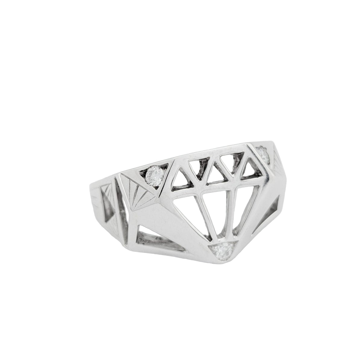 Bague FLAVPARIS Chic and bling en or blanc et diamants - Castafiore