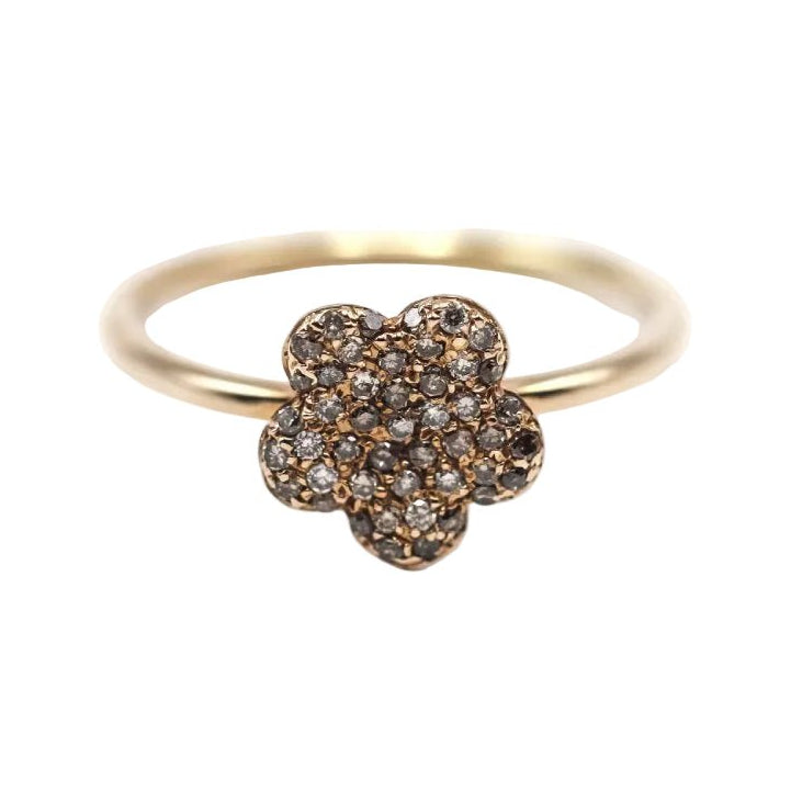 Bague fleur en or rose et diamants - Castafiore