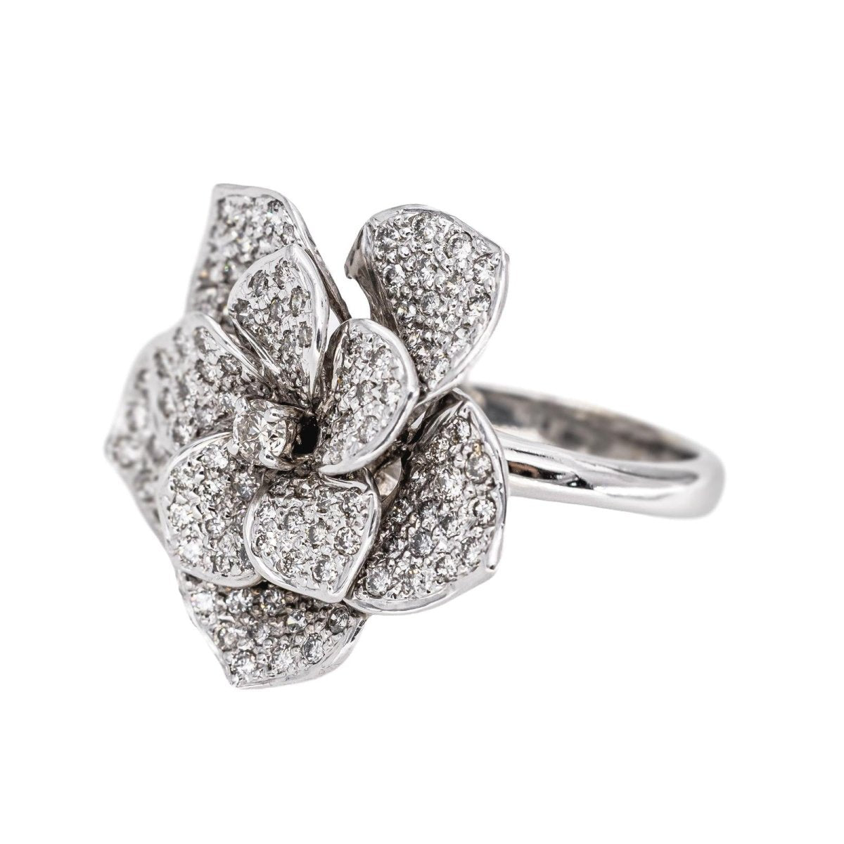 Bague Fleur Or blanc Diamant - Castafiore
